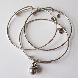 Set of 3 Alex and Ani bangle bracelets silver